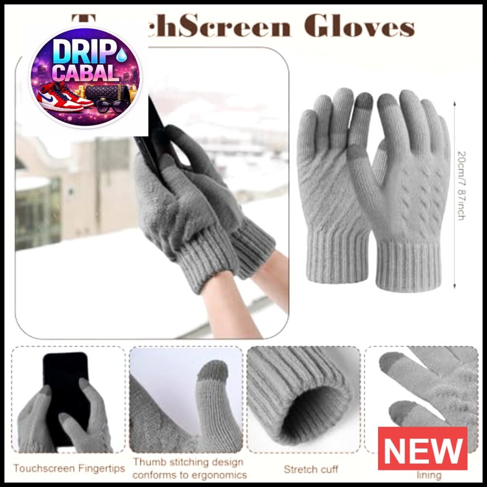 Winter Accessory Set Touchscreen Gloves Scarf Hat… - image 4